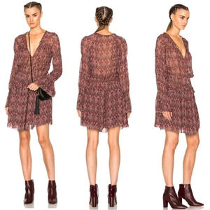 Iro lyz boho ruffle mini dress